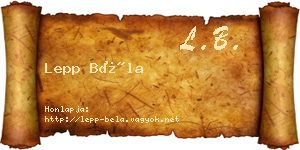 Lepp Béla névjegykártya